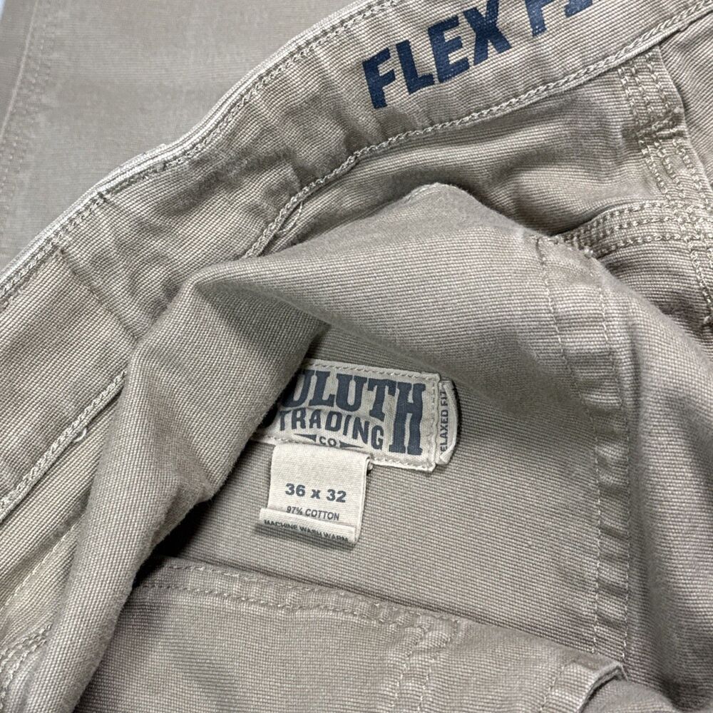 LOT 2- Duluth Trading Flex Fire House Utility Carpenter Cargo Mens 36x32 Beige - Picture 10 of 10